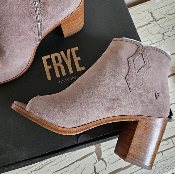 NEW FRYE Danica Peep Bootie 8.5 Dusty Rose - Picture 1 of 9
